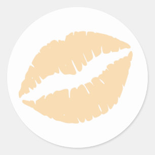 Wool Lipstick Print Classic Round Sticker