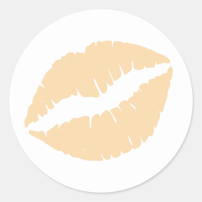 Wool Lipstick Print Classic Round Sticker (Front)