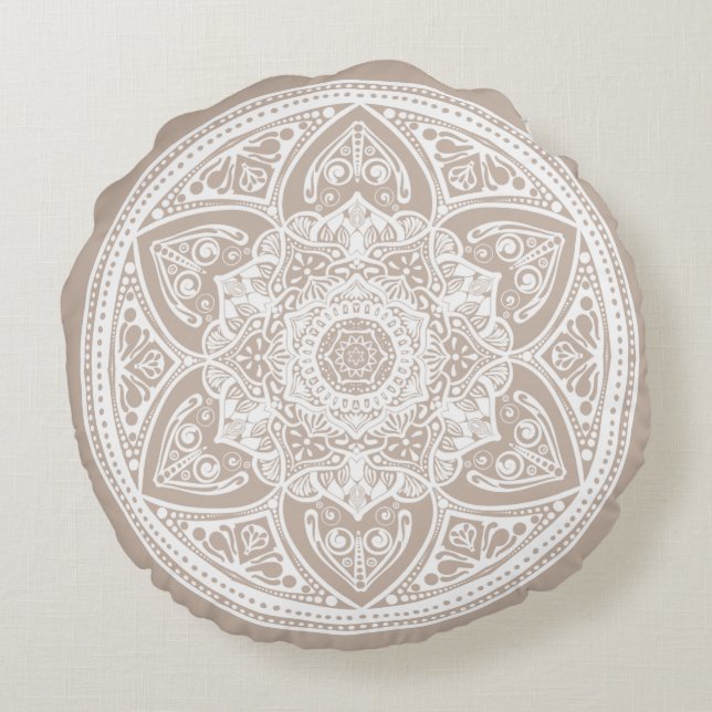 Wool Mandala Round Pillow (Back)