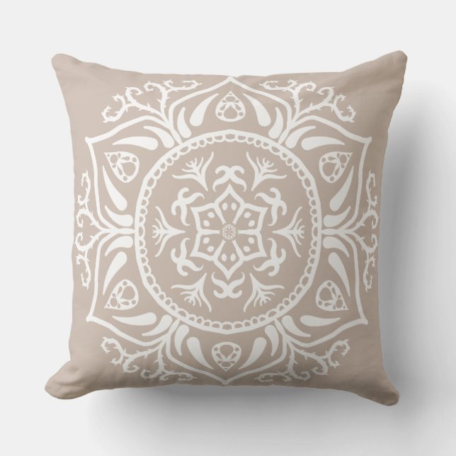 Wool Mandala Throw Pillow (Front)
