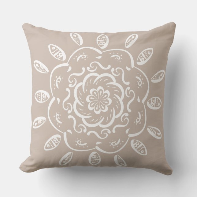 Wool Mandala Throw Pillow (Front)