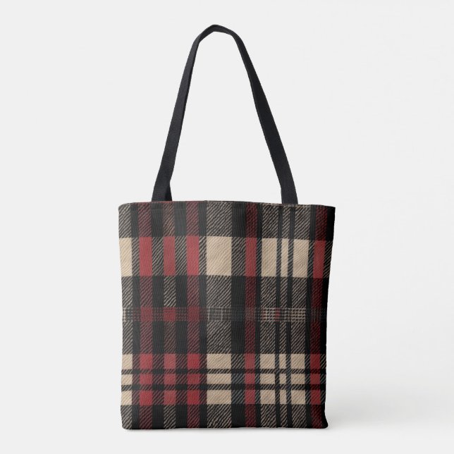 Wool Plaid Tote Bag (Back)