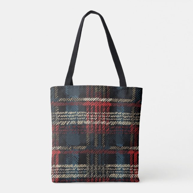 Wool Plaid Tote Bag (Back)