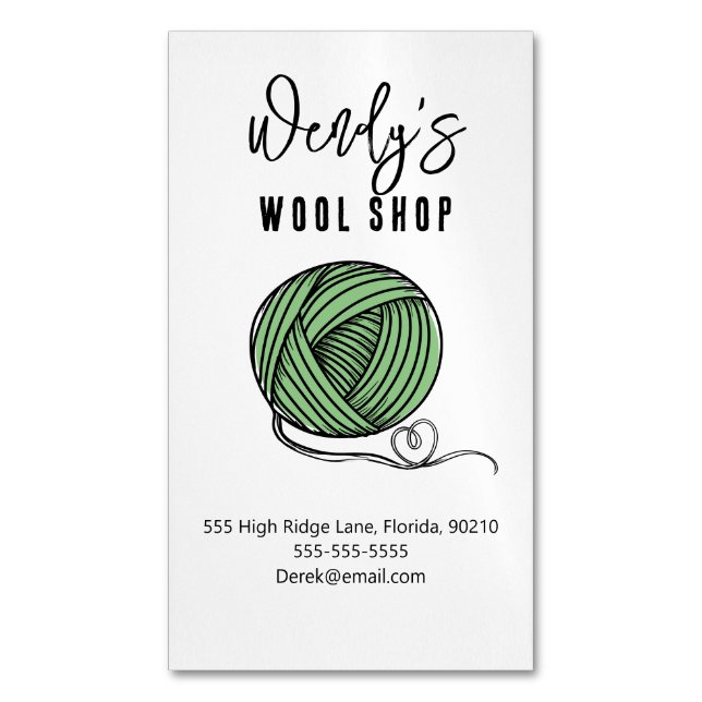wool shop workshop  	Magnetic business card (Front Vertical)