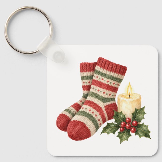 Wool Socks and Candle Keychain (Front)