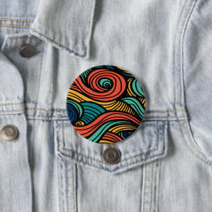 Wool Topped paisley      3 Inch Round Button