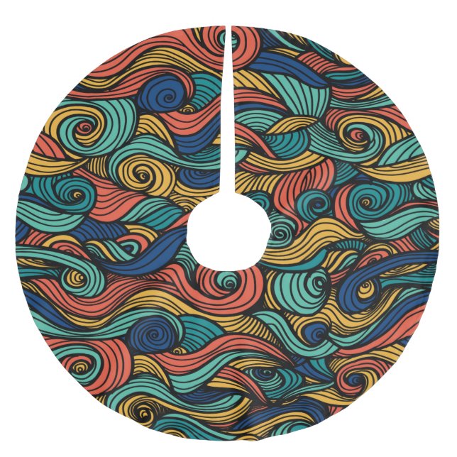 Wool Topped paisley      Brushed Polyester Tree Skirt (Front)