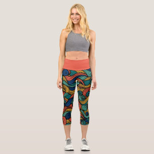 Wool Topped paisley      Capri Leggings