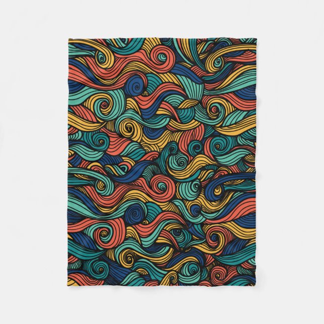 Wool Topped paisley      Fleece Blanket (Front)