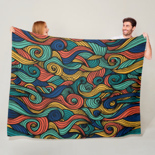 Wool Topped paisley Fleece Blanket