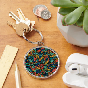 Wool Topped paisley      Keychain
