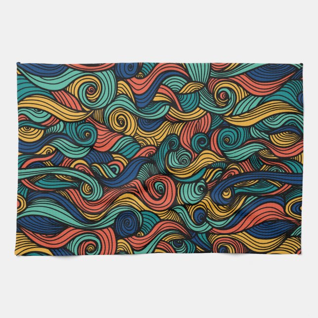 Wool Topped paisley      Kitchen Towel (Horizontal)