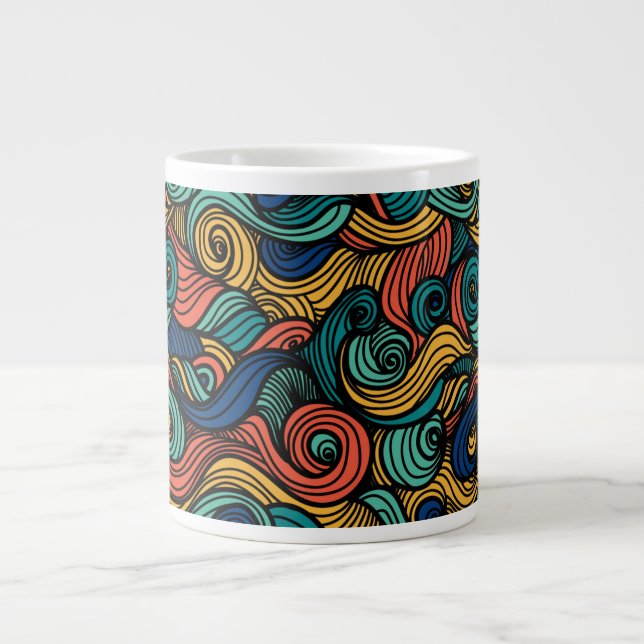 Wool Topped paisley      Large Coffee Mug (Front)
