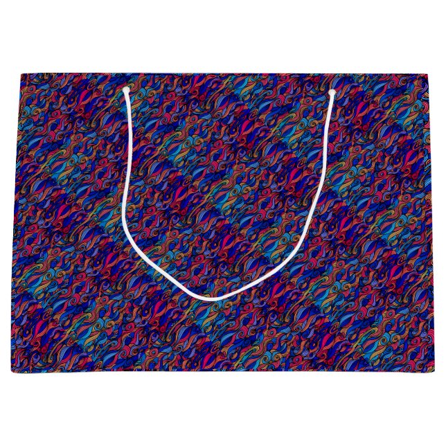 Wool Topped paisley   Large Gift Bag (Front)