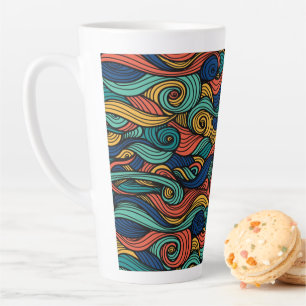 Wool Topped paisley      Latte Mug