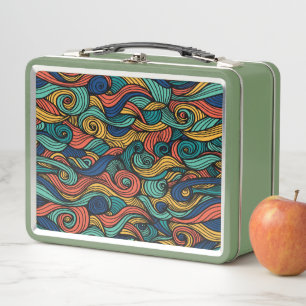 Wool Topped paisley Metal Lunch Box