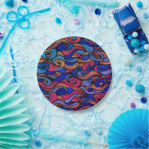 Wool Topped paisley Paper Plate