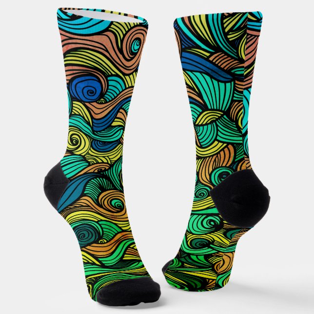 Wool Topped paisley    Socks (Angled)