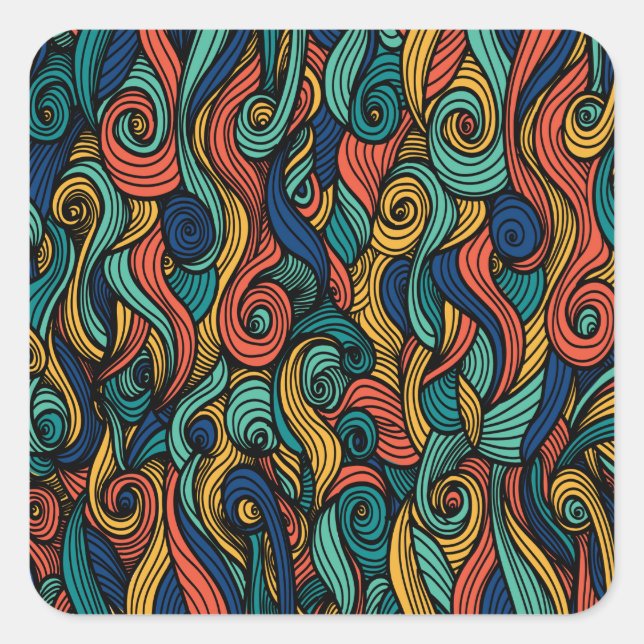 Wool Topped paisley      Square Sticker (Front)