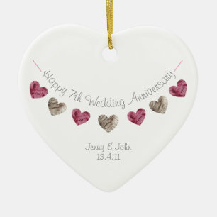 Wool Wedding Anniversary Heart Ornament