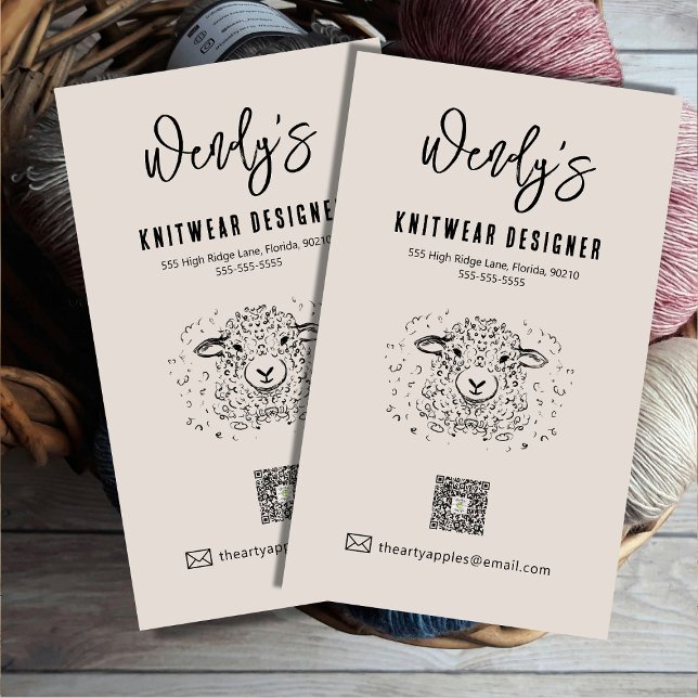 Wool Yarn Shop Business Card Magnet – Custom Knit (Creator Uploaded)