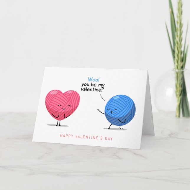 Wool You Be My Valentine Knitting | Holidays Holiday Card (Front)