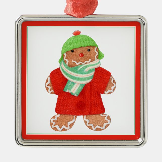 WOOLIE GINGERBREAD Premium Square Ornament (Front)