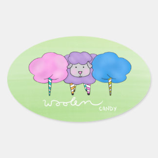 Woollen Candy Oval Sticker
