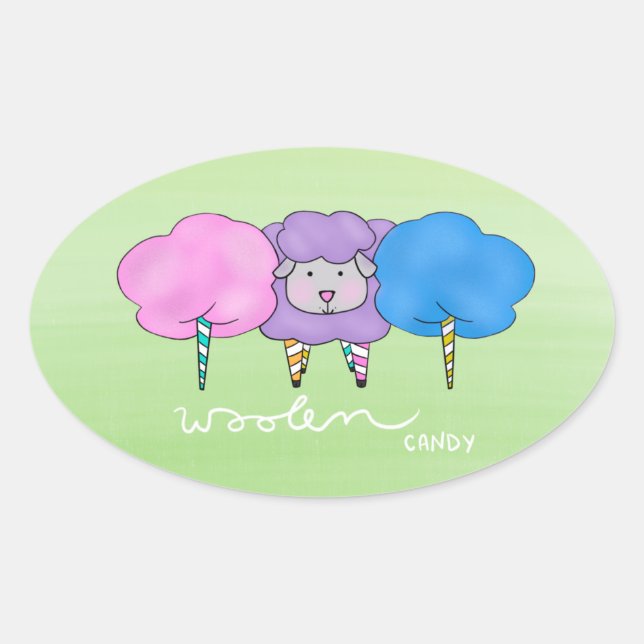 Woollen Candy Oval Sticker (Front)