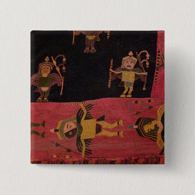 Woollen fabric 2 inch square button (Front)