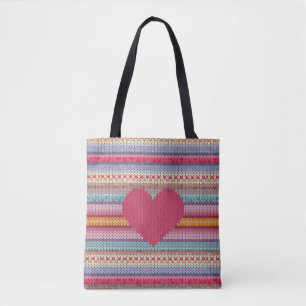Woollen Heart Tote Bag