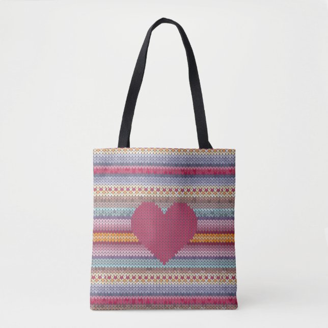 Woollen Heart Tote Bag (Front)
