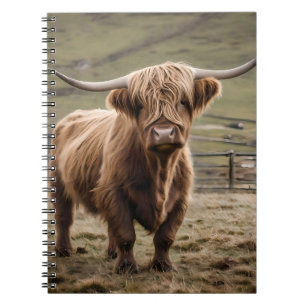 Woolly Brown Highland Cow, Notebook