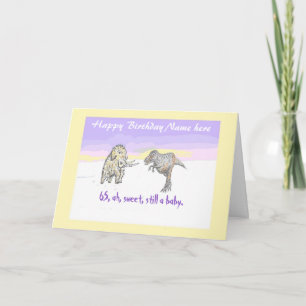 Woolly Mammoth and Dinosaur customize, birthday Card