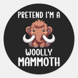 Woolly Mammoth Costume Boys Girls Easy Halloween C Classic Round Sticker