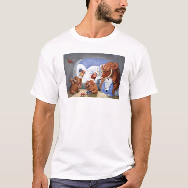 Woolly Mammoth Family in Ice Age T-Shirt (Front)