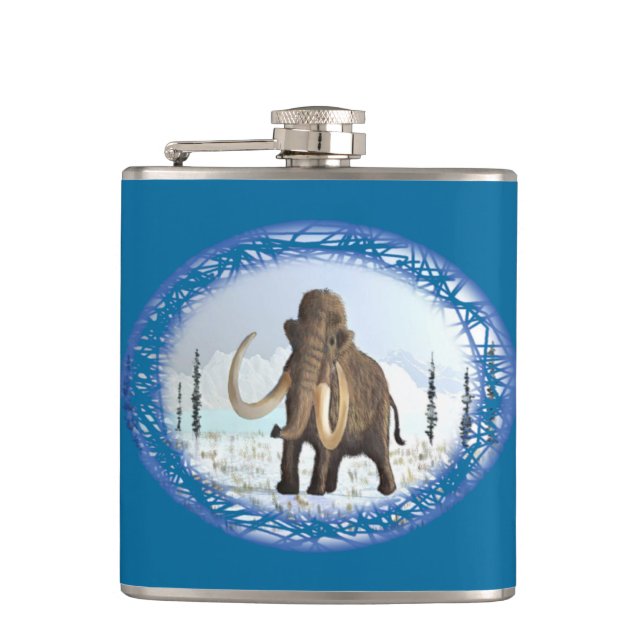 Woolly Mammoth Hip Flask (Front)