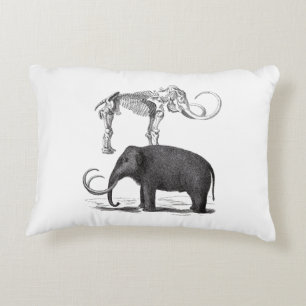 Woolly Mammoth Pre-Historic Elephant and Skeleton Accent Pillow