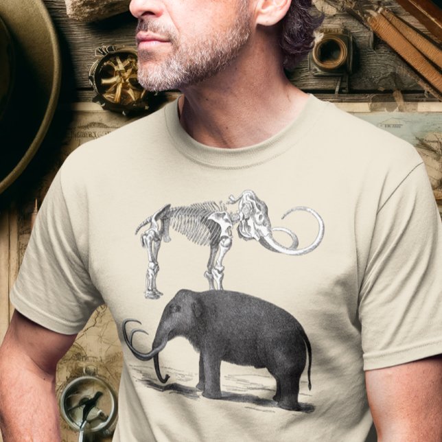 Woolly Mammoth Pre-Historic Elephant and Skeleton T-Shirt (Creator Uploaded)