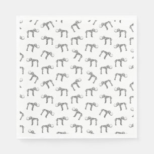 Woolly Mammoth Print CUSTOM BACKGROUND COLOR Napkin