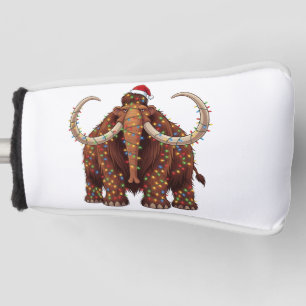 Woolly Mammoth Wrapped in Christmas Lights Golf Head Cover