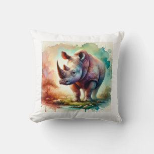 Woolly Rhinoceros Serenity 240824AREF117 - Waterco Throw Pillow