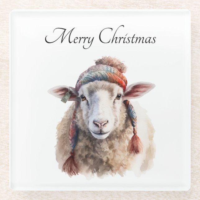 Woolly Wonderland, custom Glass Coaster (Front)