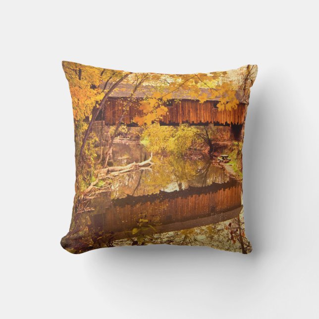 Woolslayer Covered Bridge Outdoor Pillow (Front)