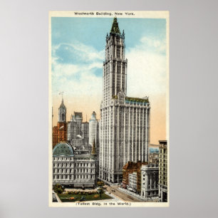 Woolworth Building New York Repro Vintage 1921 Poster