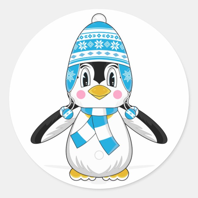 Wooly Hat Penguin Sticker (Front)