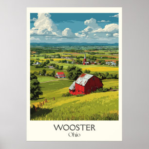 Wooster Ohio College Town Scenic Landscape Art Poster