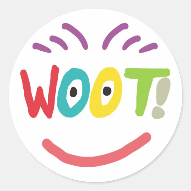 Woot! Classic Round Sticker (Front)