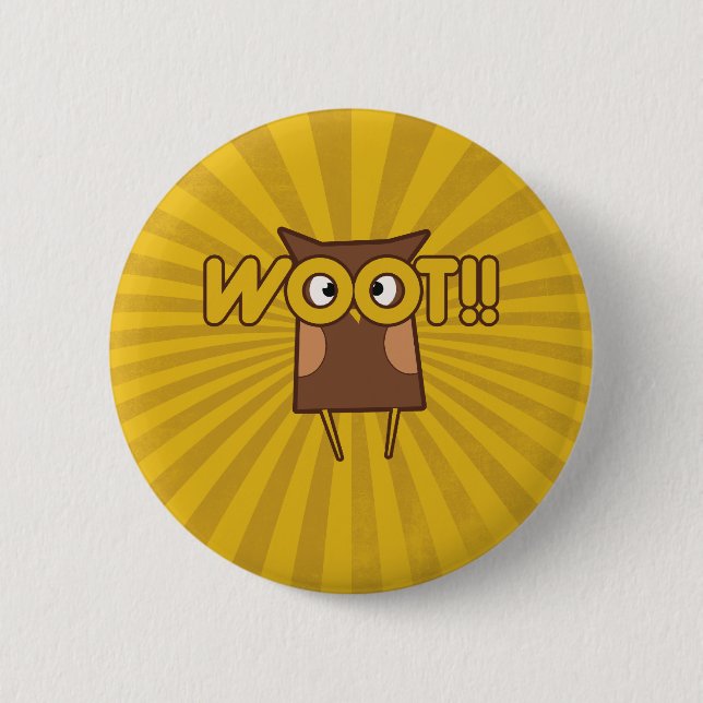 Woot Congrats Owl 2 Inch Round Button (Front)