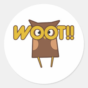 Woot Congrats Owl Classic Round Sticker